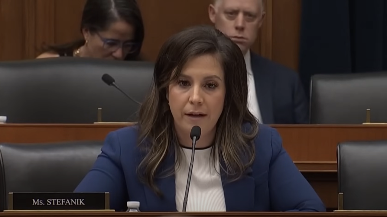 Rep. Elise Stefanik amid one of several testy exchanges she had with witnesses during congressional hearings about antisemitism on college campuses. (Screenshot)